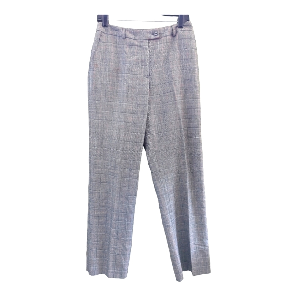 Harve Benard Black plaid lined wools trouser pants Size 8 Career
